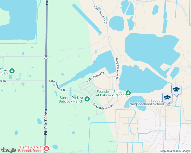 map of restaurants, bars, coffee shops, grocery stores, and more near Lake Timber Drive in Charlotte County