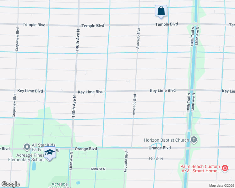map of restaurants, bars, coffee shops, grocery stores, and more near 13672 Key Lime Boulevard in West Palm Beach