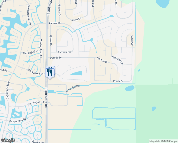 map of restaurants, bars, coffee shops, grocery stores, and more near 25250 Roland Ln in Punta Gorda