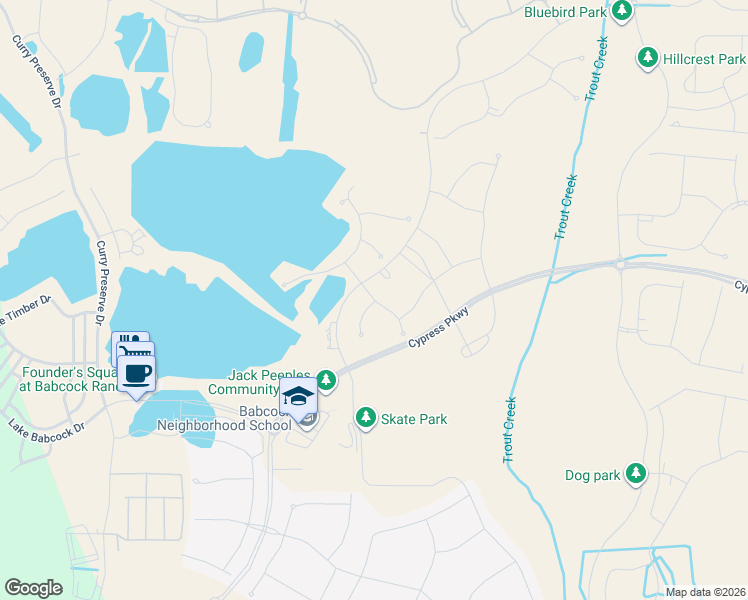 map of restaurants, bars, coffee shops, grocery stores, and more near Bluestem Lane in Charlotte County