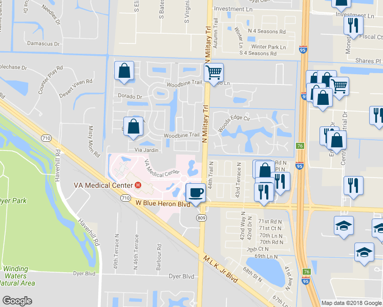 map of restaurants, bars, coffee shops, grocery stores, and more near 6095 Seminole Gardens Circle in Riviera Beach