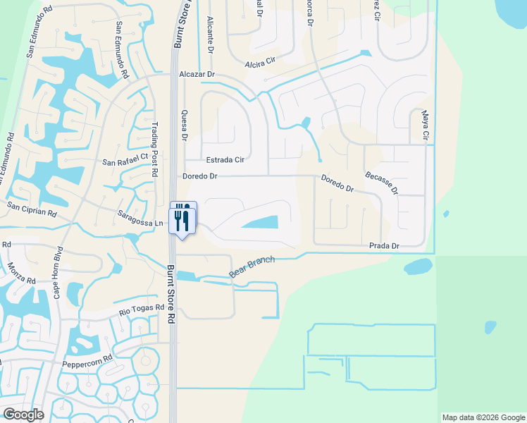 map of restaurants, bars, coffee shops, grocery stores, and more near 25161 Roland Lane in Punta Gorda