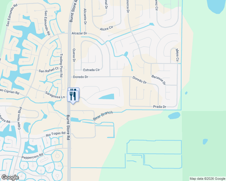 map of restaurants, bars, coffee shops, grocery stores, and more near 25161 Roland Lane in Punta Gorda