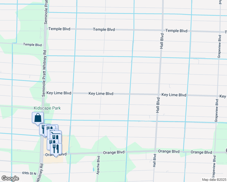 map of restaurants, bars, coffee shops, grocery stores, and more near 15362 75th Lane North in Loxahatchee