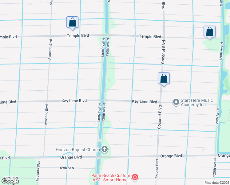 map of restaurants, bars, coffee shops, grocery stores, and more near 12920 75th Lane North in West Palm Beach