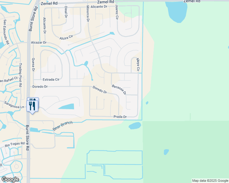 map of restaurants, bars, coffee shops, grocery stores, and more near 25402 Doredo Drive in Punta Gorda