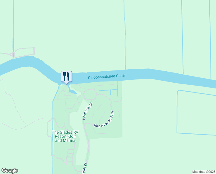 map of restaurants, bars, coffee shops, grocery stores, and more near 1140 Caloosahatchee Drive Southwest in Moore Haven