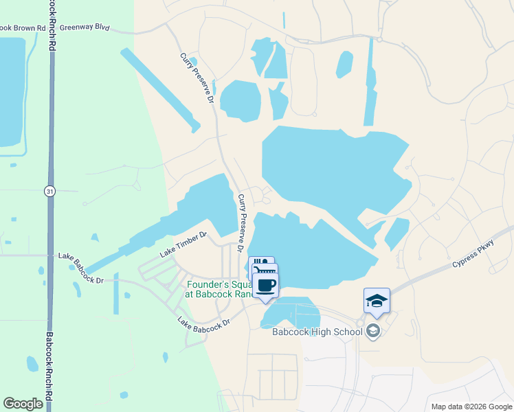 map of restaurants, bars, coffee shops, grocery stores, and more near 16594 Ridgeview Circle in Punta Gorda