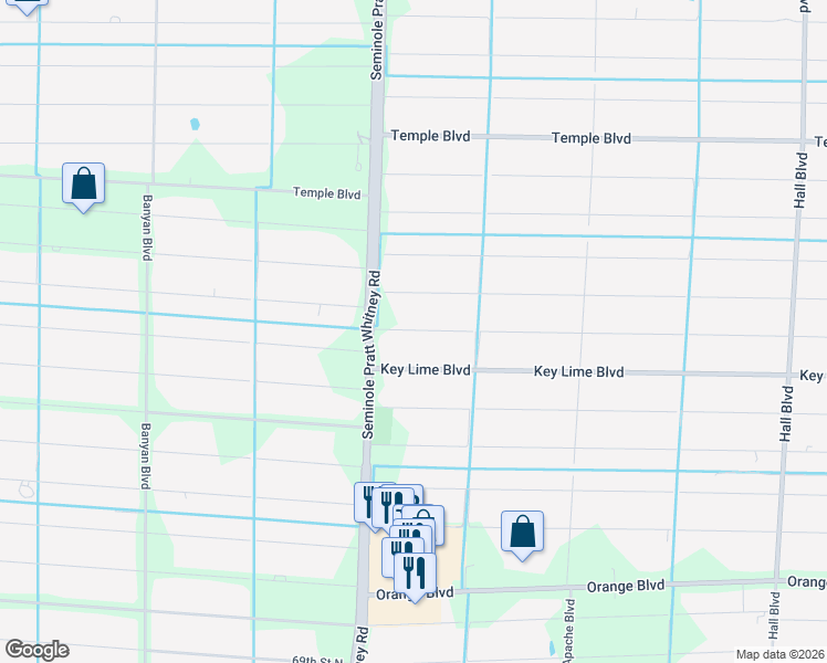 map of restaurants, bars, coffee shops, grocery stores, and more near 15898 75th Lane North in Loxahatchee