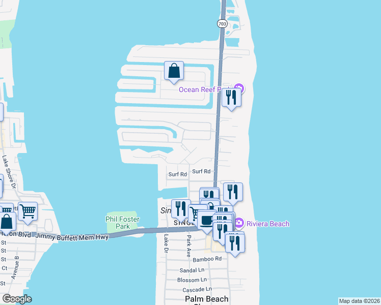 map of restaurants, bars, coffee shops, grocery stores, and more near 1210 Sugar Sands Boulevard in West Palm Beach