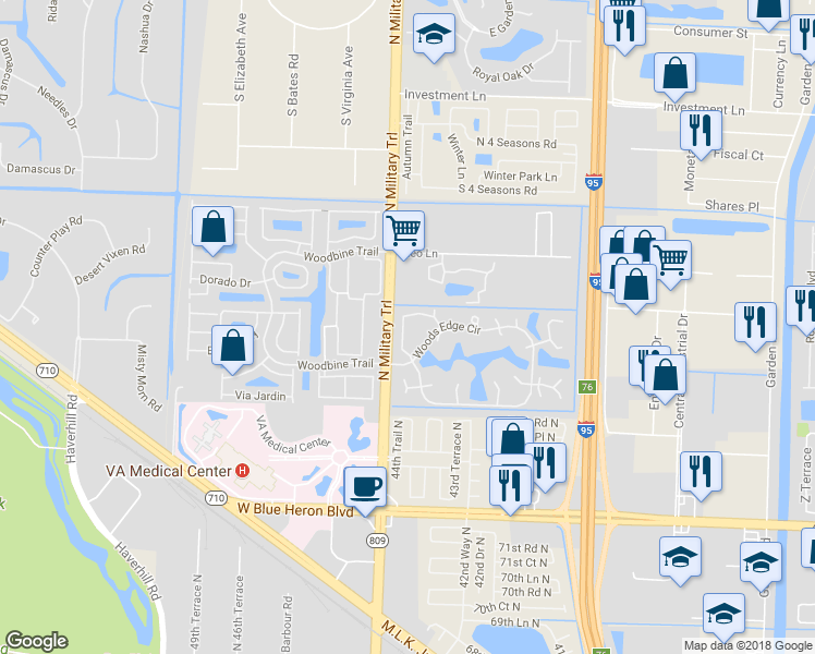map of restaurants, bars, coffee shops, grocery stores, and more near 4159 Napoli Lake Drive in West Palm Beach