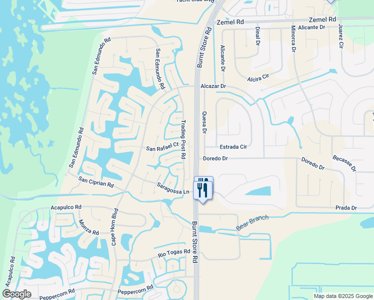 map of restaurants, bars, coffee shops, grocery stores, and more near 24481 San Rafael Court in Punta Gorda