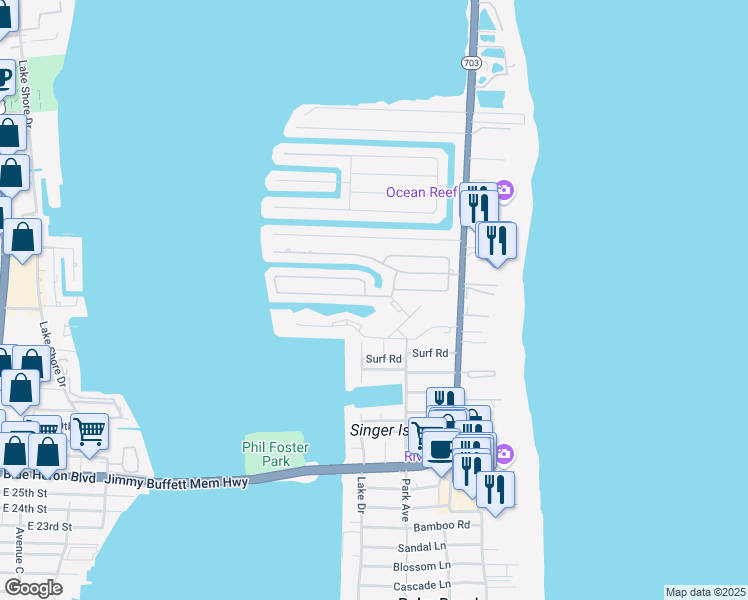 map of restaurants, bars, coffee shops, grocery stores, and more near 1161 Singer Drive in West Palm Beach