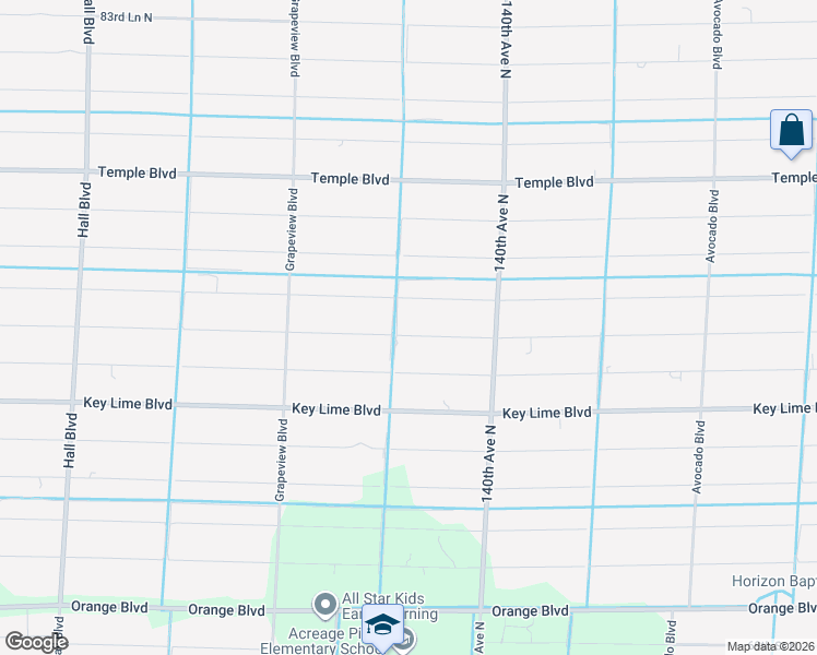 map of restaurants, bars, coffee shops, grocery stores, and more near 14241 76th Road North in Loxahatchee