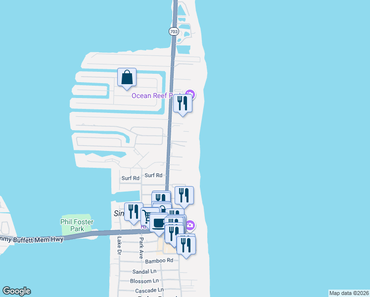 map of restaurants, bars, coffee shops, grocery stores, and more near 3600 North Ocean Drive in Riviera Beach