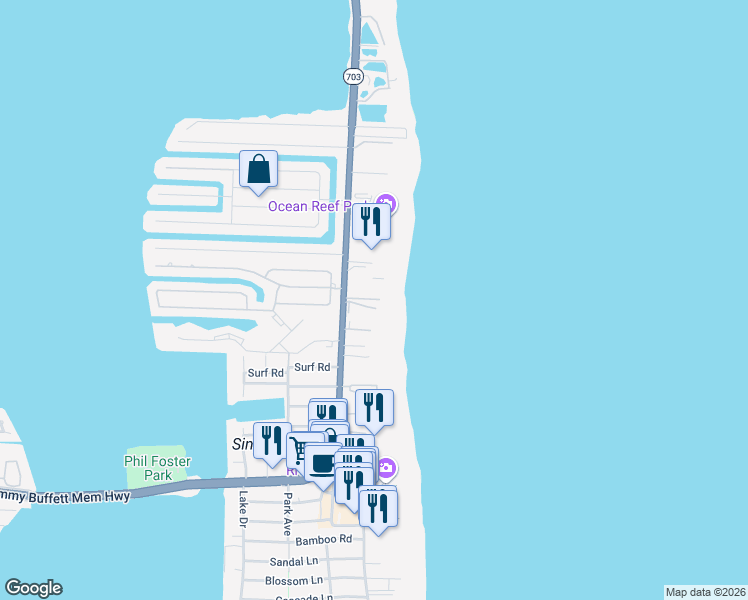 map of restaurants, bars, coffee shops, grocery stores, and more near 3600 North Ocean Drive in Riviera Beach