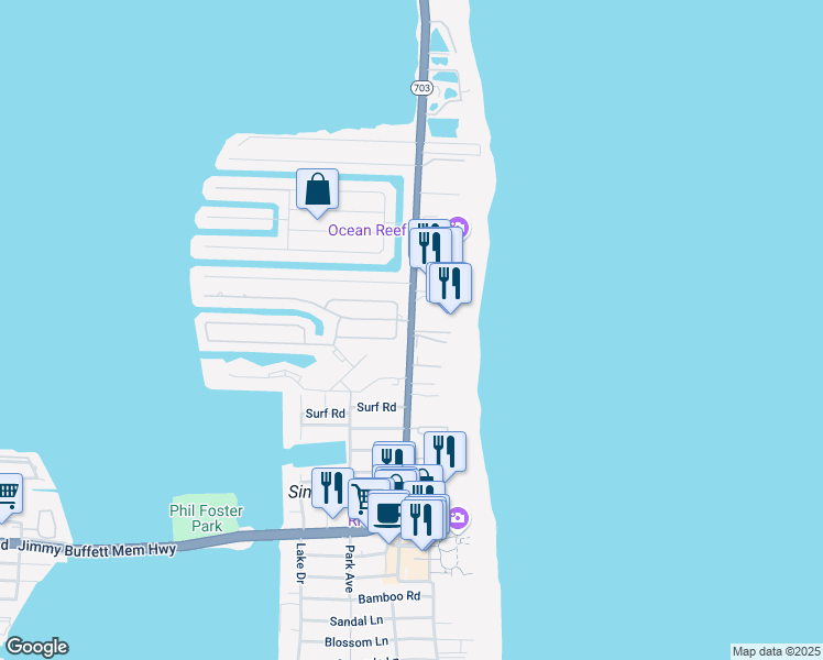 map of restaurants, bars, coffee shops, grocery stores, and more near 3600 North Ocean Drive in Riviera Beach