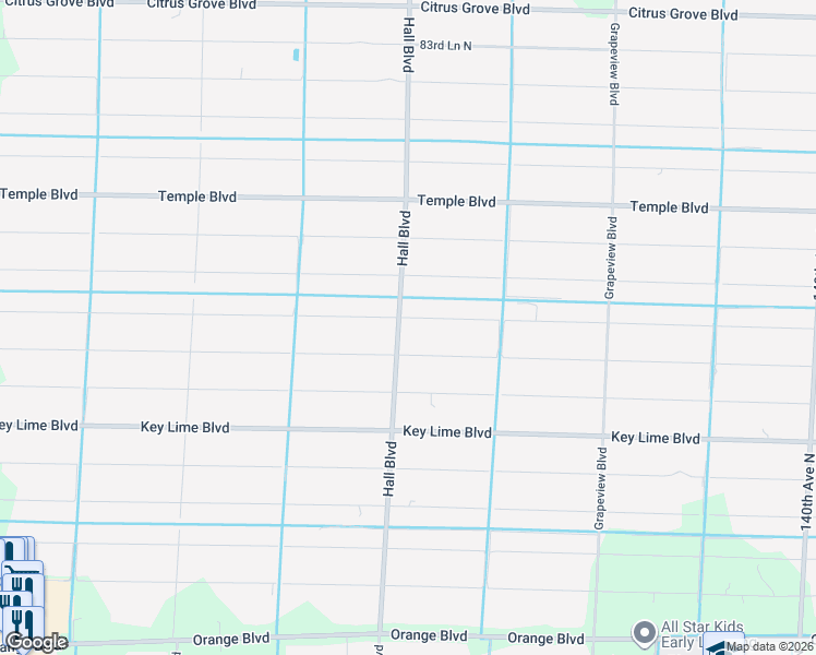 map of restaurants, bars, coffee shops, grocery stores, and more near 14974 77th Place North in The Acreage