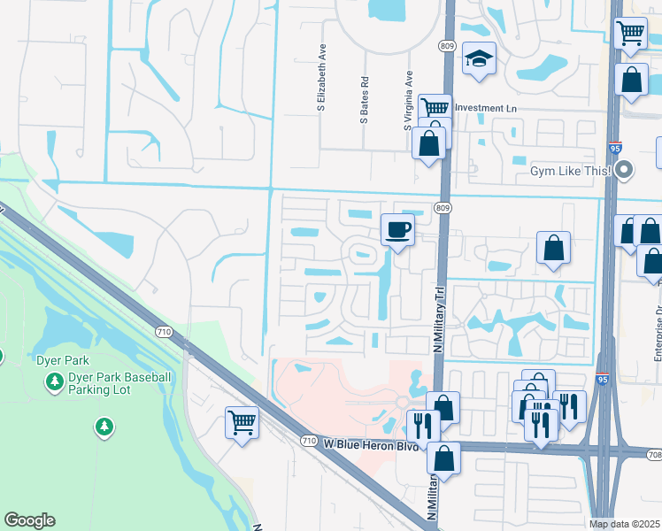map of restaurants, bars, coffee shops, grocery stores, and more near 4006 Dorado Drive in Riviera Beach