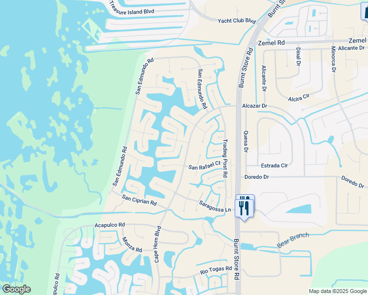 map of restaurants, bars, coffee shops, grocery stores, and more near 16349 Cape Horn Boulevard in Punta Gorda