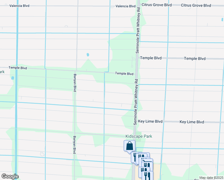 map of restaurants, bars, coffee shops, grocery stores, and more near 16193 78th Road North in Loxahatchee