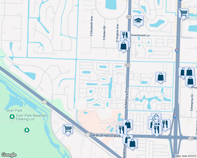 map of restaurants, bars, coffee shops, grocery stores, and more near 4002 Dorado Drive in Riviera Beach