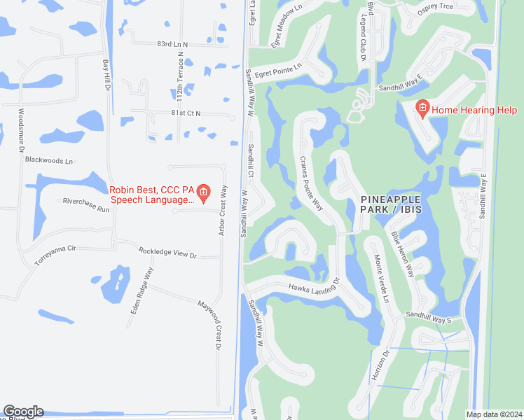 map of restaurants, bars, coffee shops, grocery stores, and more near 7762 Sandhill Court in West Palm Beach
