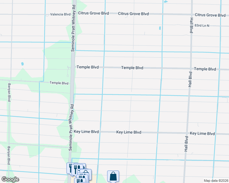 map of restaurants, bars, coffee shops, grocery stores, and more near 15630 78th Place North in Loxahatchee