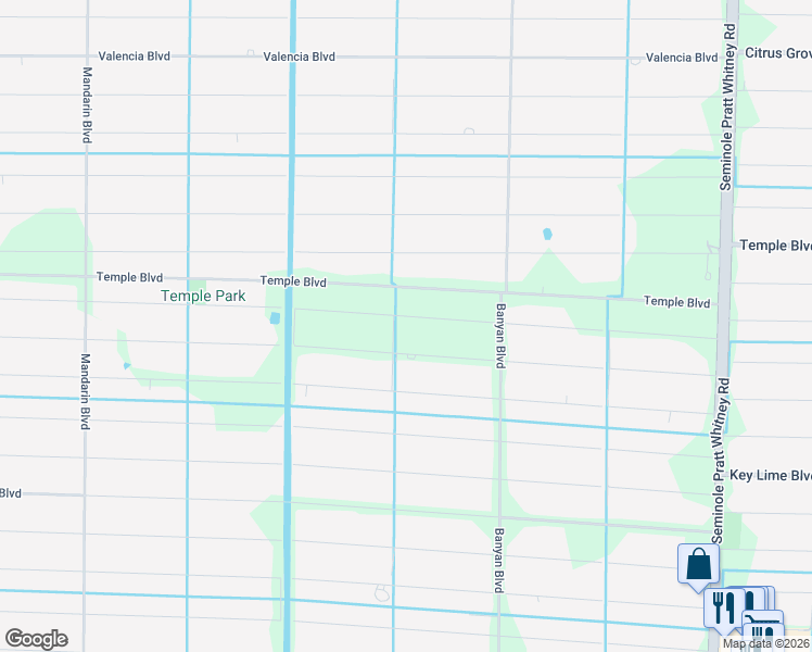 map of restaurants, bars, coffee shops, grocery stores, and more near 16730 79th Court North in Loxahatchee