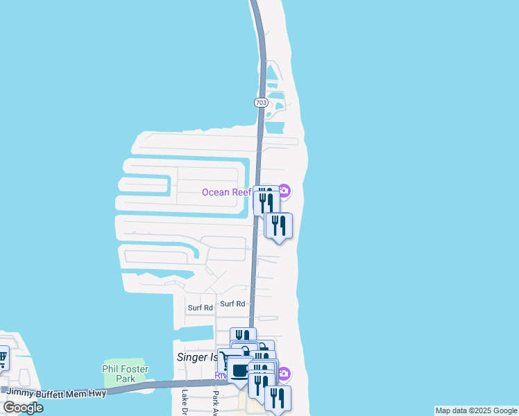 map of restaurants, bars, coffee shops, grocery stores, and more near 3600 North Ocean Drive in Riviera Beach