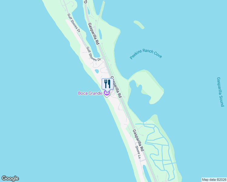 map of restaurants, bars, coffee shops, grocery stores, and more near 5000 Gasparilla Road in Boca Grande