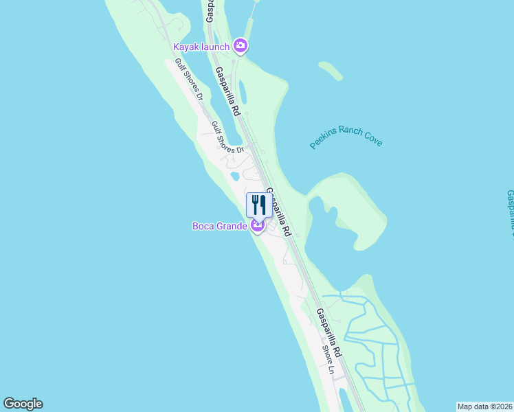 map of restaurants, bars, coffee shops, grocery stores, and more near 5000 Gasparilla Rd-Bldg 5081 in Boca Grande