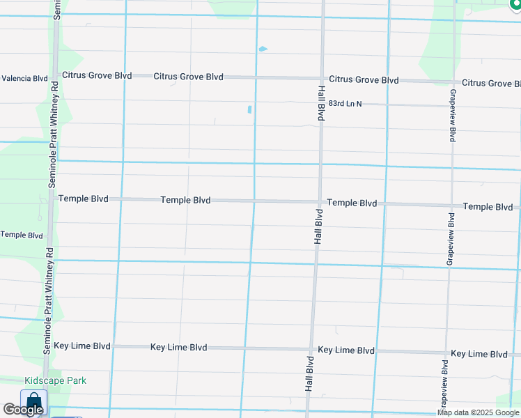 map of restaurants, bars, coffee shops, grocery stores, and more near 15250 Temple Boulevard in Loxahatchee