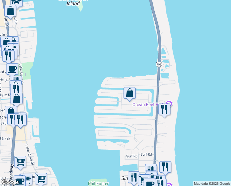 map of restaurants, bars, coffee shops, grocery stores, and more near 1110 Fairview Lane in West Palm Beach