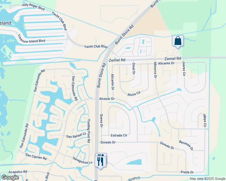 map of restaurants, bars, coffee shops, grocery stores, and more near 16307 Alcira Circle in Punta Gorda