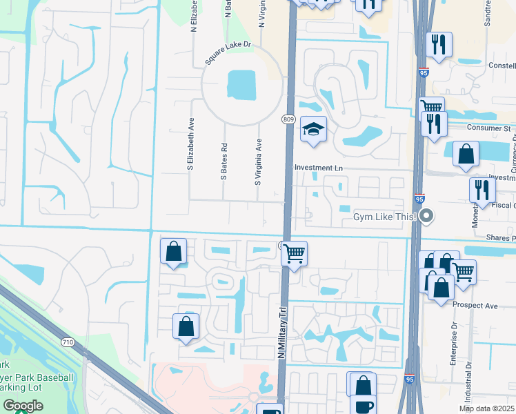 map of restaurants, bars, coffee shops, grocery stores, and more near 4612 Lillian Avenue in Palm Beach Gardens
