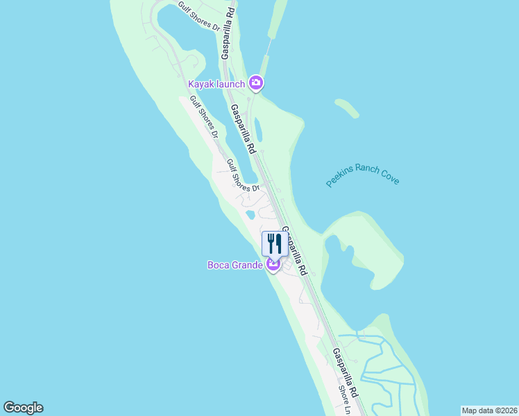 map of restaurants, bars, coffee shops, grocery stores, and more near 5000 Gasparilla Rd-Unit 11 in Boca Grande