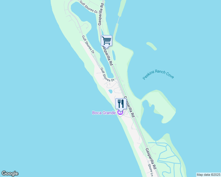 map of restaurants, bars, coffee shops, grocery stores, and more near 5000 Gasparilla Rd-Unit 11 in Boca Grande