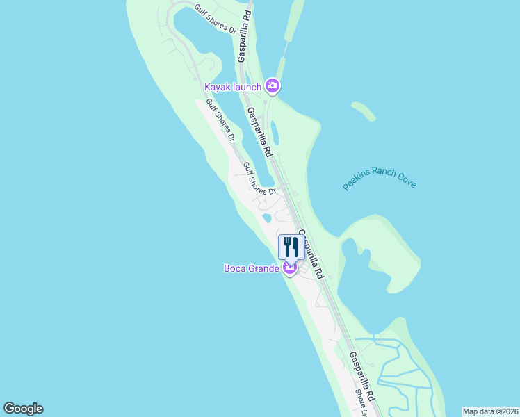map of restaurants, bars, coffee shops, grocery stores, and more near 5000 Gasparilla Rd-Unit 31 in Boca Grande