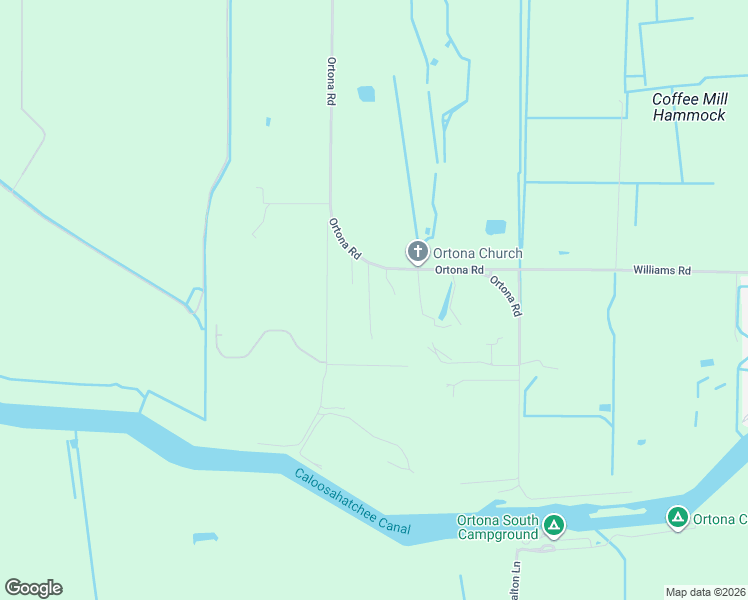map of restaurants, bars, coffee shops, grocery stores, and more near 2032 Ortona Locks Road in Moore Haven