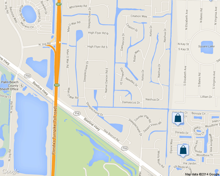 map of restaurants, bars, coffee shops, grocery stores, and more near 8226 Native Dancer Road East in Palm Beach Gardens