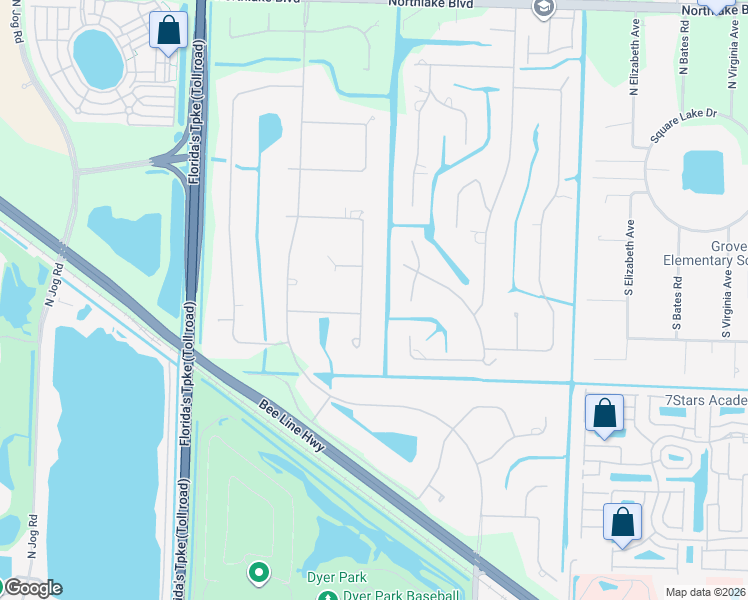map of restaurants, bars, coffee shops, grocery stores, and more near 8226 Native Dancer Road East in Palm Beach Gardens