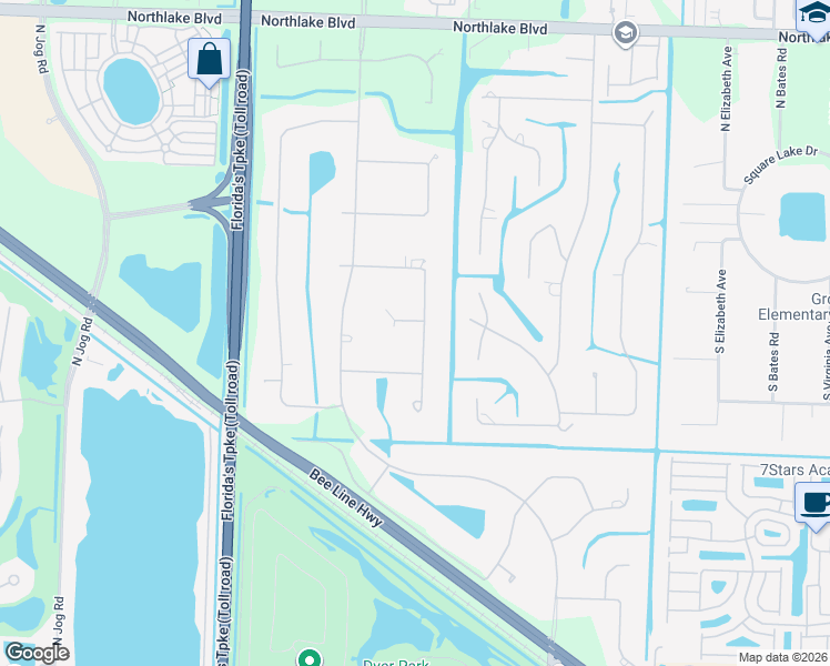 map of restaurants, bars, coffee shops, grocery stores, and more near 5604 War Admiral Road in Palm Beach Gardens