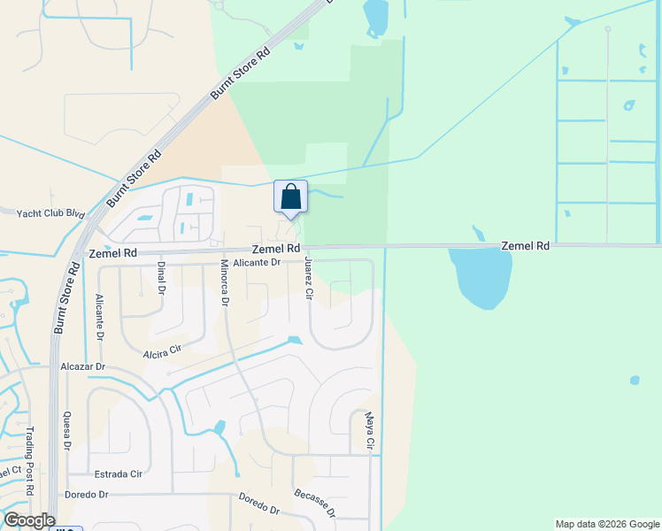 map of restaurants, bars, coffee shops, grocery stores, and more near 16053 Overdale Court in Punta Gorda