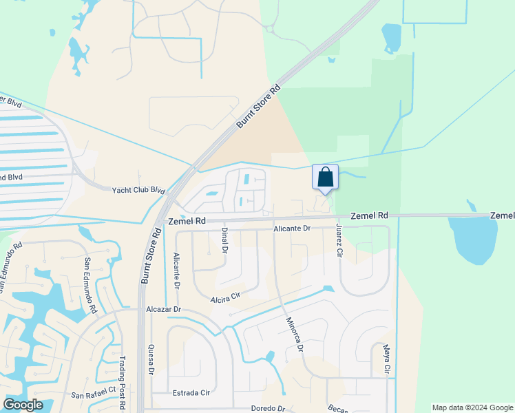 map of restaurants, bars, coffee shops, grocery stores, and more near 171 Colony Parkway in Punta Gorda