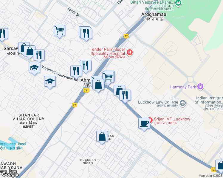 Lucknow To Sultanpur Road Map Sultanpur Road, Lucknow Up - Walk Score