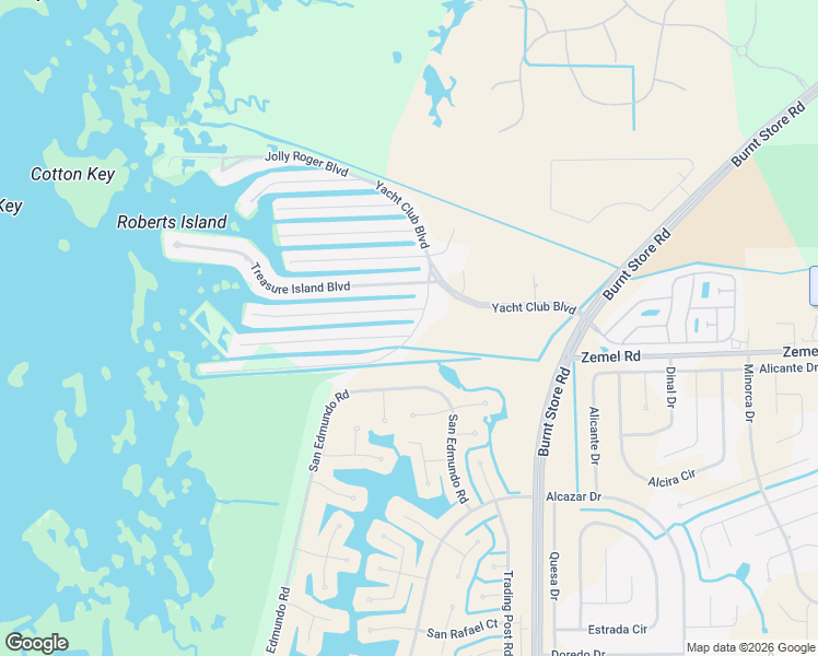 map of restaurants, bars, coffee shops, grocery stores, and more near 24383 Jean La Fitte Boulevard in Punta Gorda