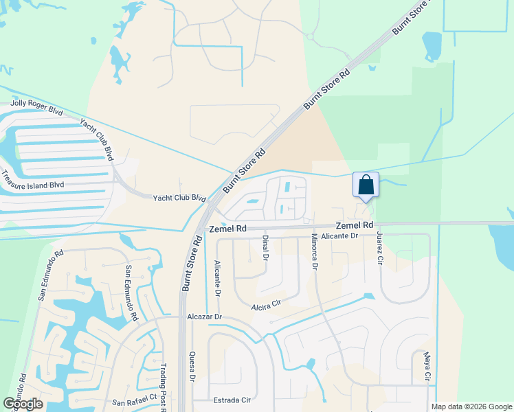 map of restaurants, bars, coffee shops, grocery stores, and more near 179 Colony Parkway in Punta Gorda