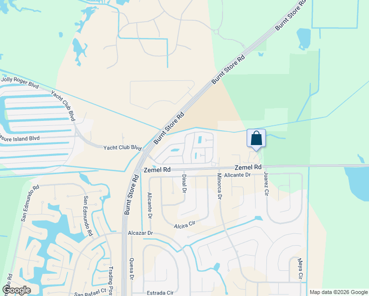 map of restaurants, bars, coffee shops, grocery stores, and more near 93 Mayfair Road in Punta Gorda