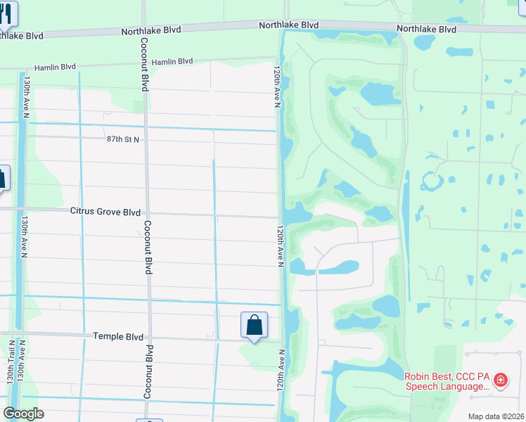 map of restaurants, bars, coffee shops, grocery stores, and more near 12137 Citrus Grove Boulevard in West Palm Beach